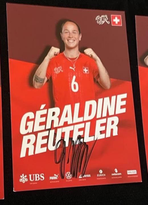 Signed card Géraldine Reuteler
