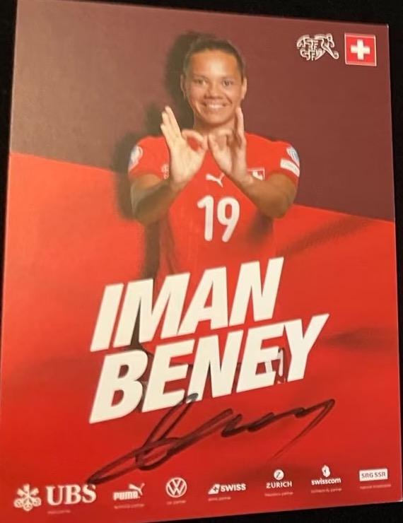 Signed card Iman Beney